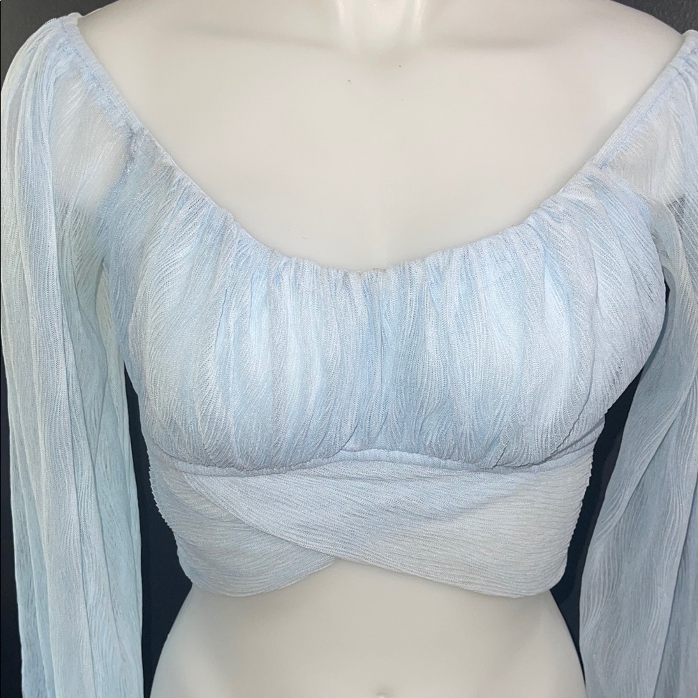 Windsor Light Blue Sheer Blouse